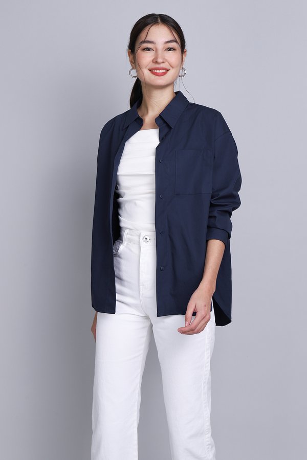 Cyrus Top In Navy Blue