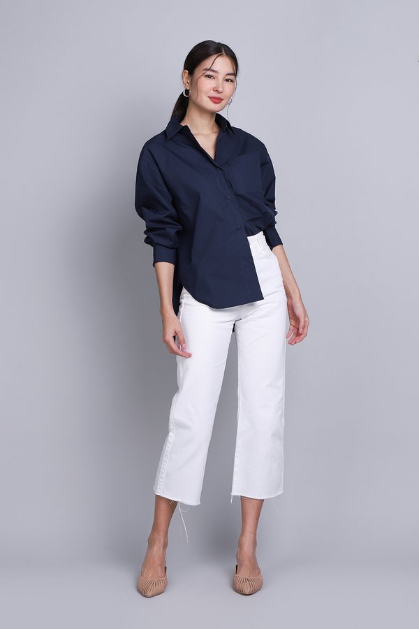 Cyrus Top In Navy Blue