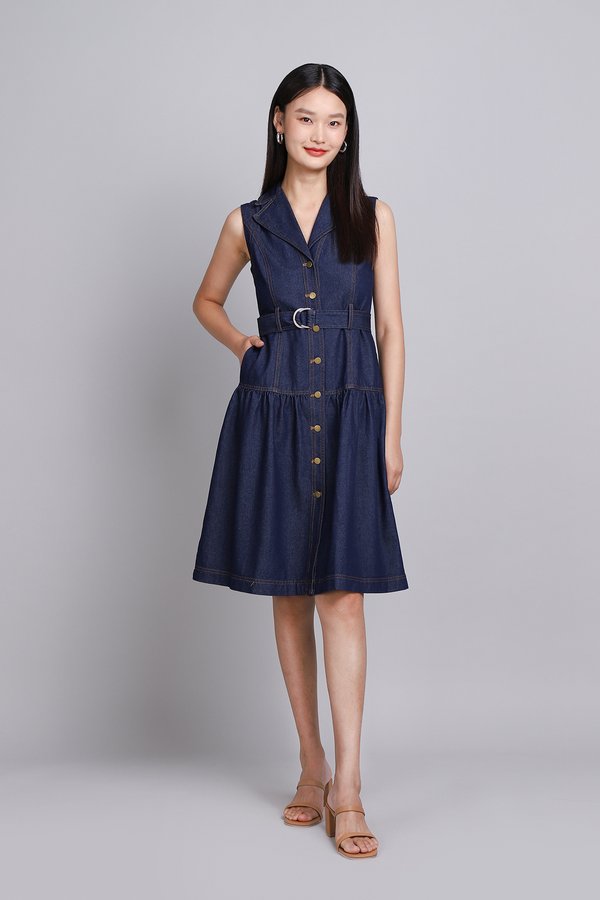 Isla Dress In Dark Wash