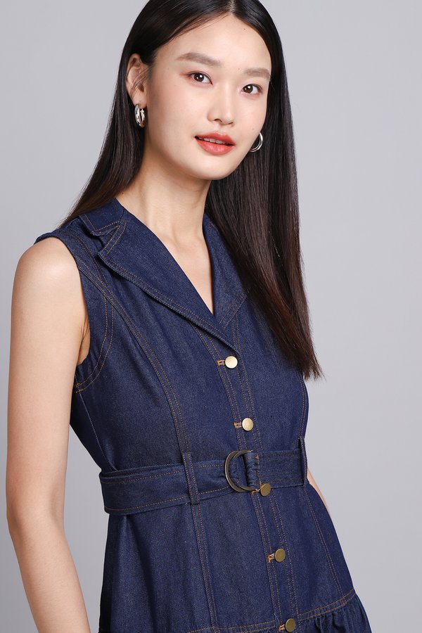 Isla Dress In Dark Wash
