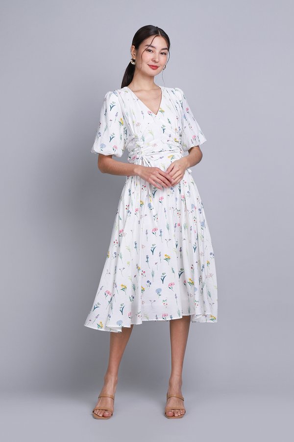 Alisa Dress In White Florals
