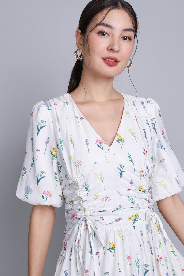 Alisa Dress In White Florals