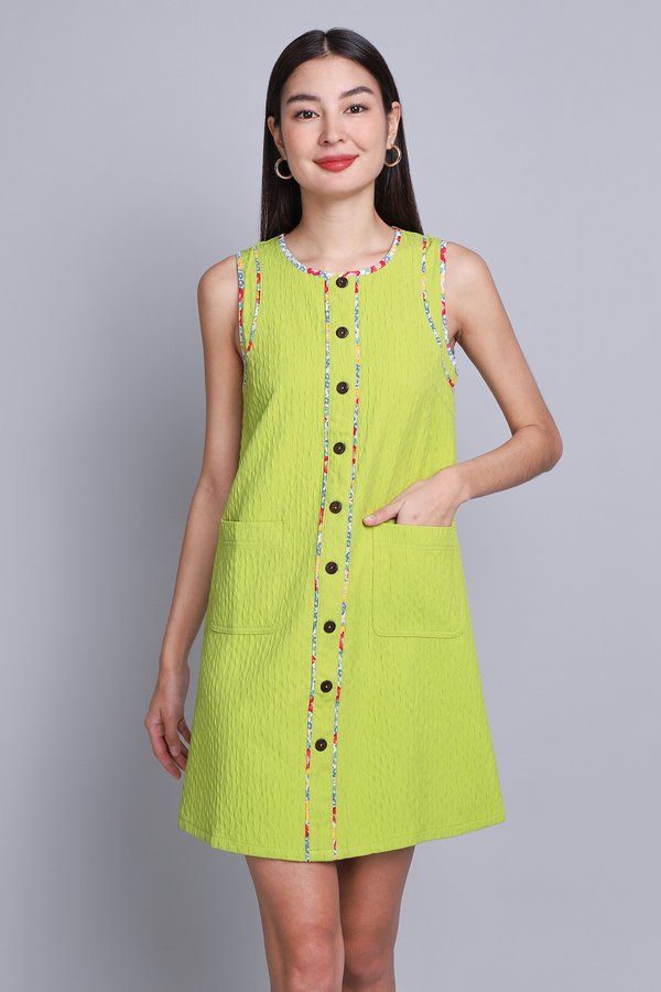 Harmony Dress In Lime