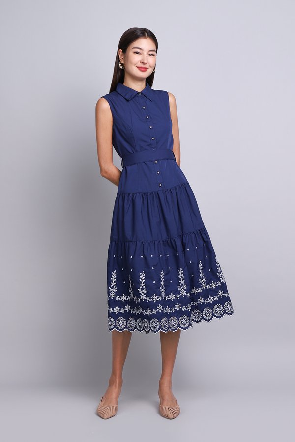 Opal Dress In Navy Blue