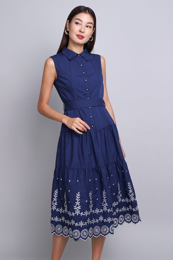 Opal Dress In Navy Blue