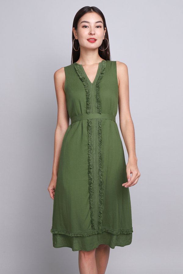 Laurel Dress In Olive Green