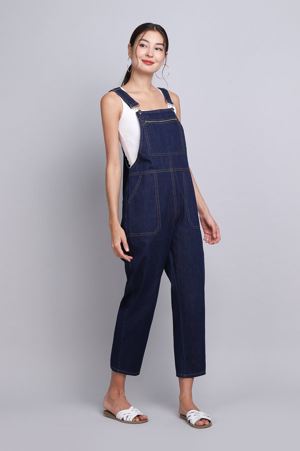 Buddy Romper In Dark Wash