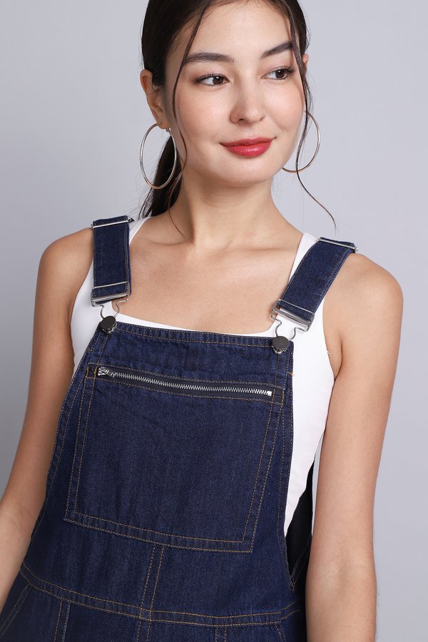 Buddy Romper In Dark Wash