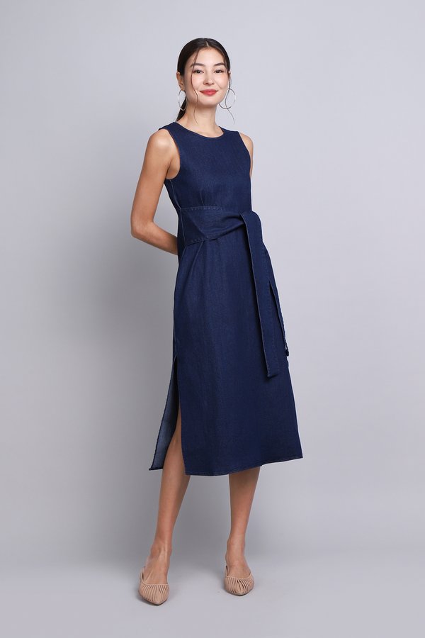 Freyda Dress In Dark Wash