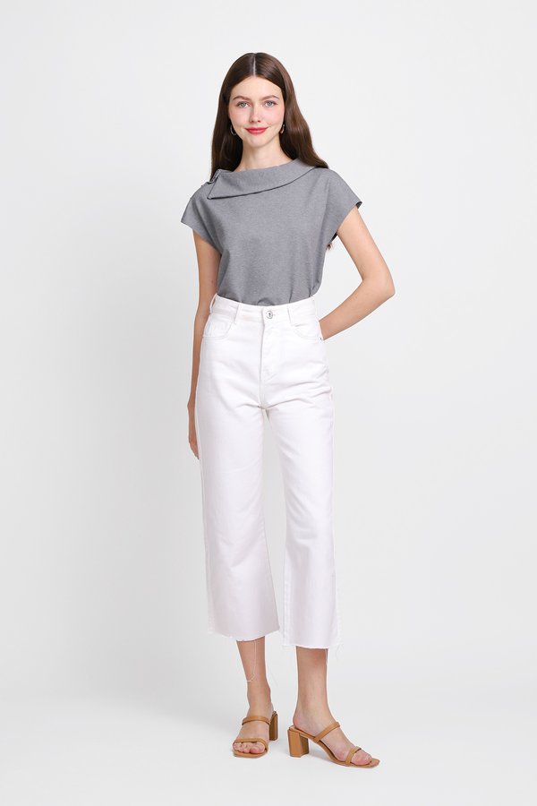 Nicola Top In Heathered Grey