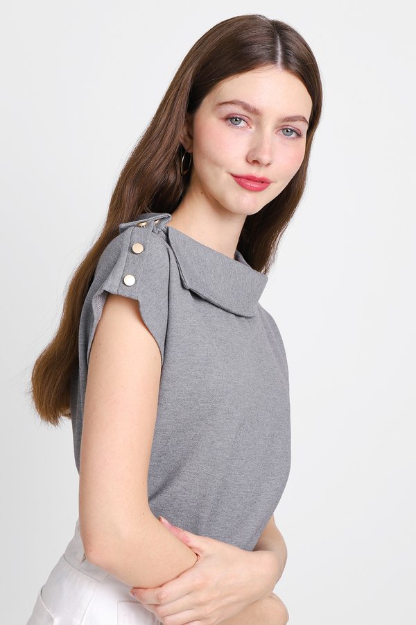 Nicola Top In Heathered Grey