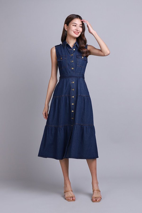 Ashlyn Dress In Dark Wash