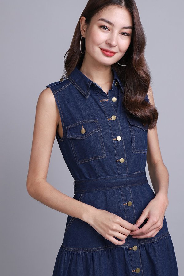 Ashlyn Dress In Dark Wash