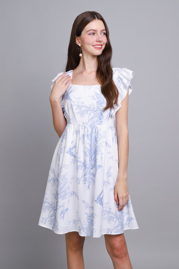 Fauna Dress In Blue Porcelain