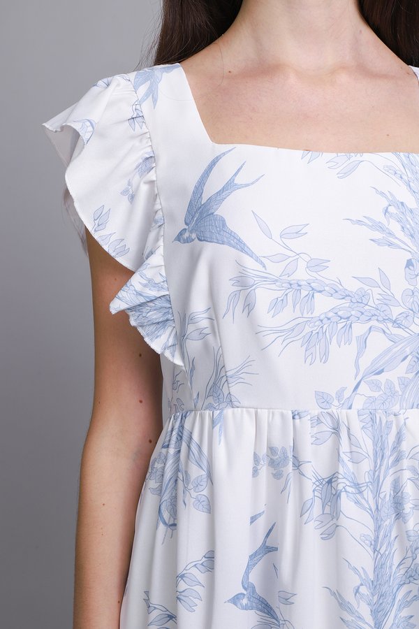 Fauna Dress In Blue Porcelain