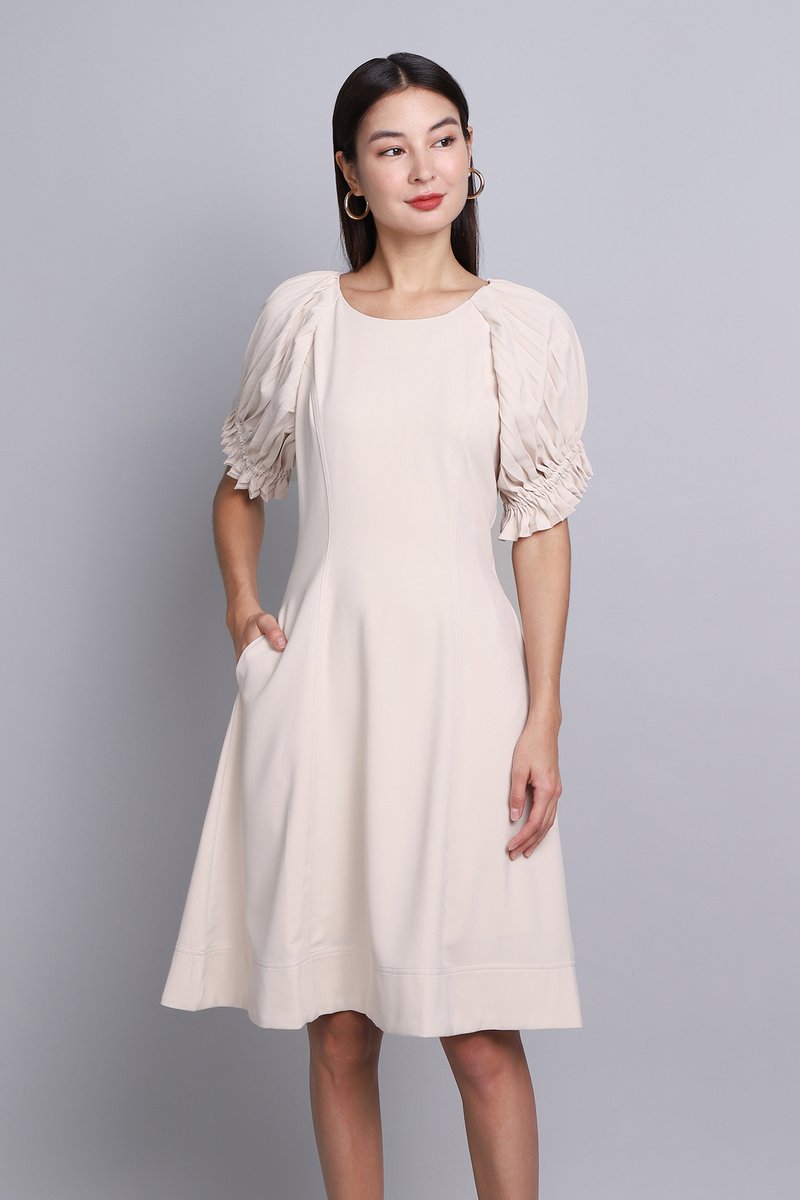 Cream cotton dress best sale
