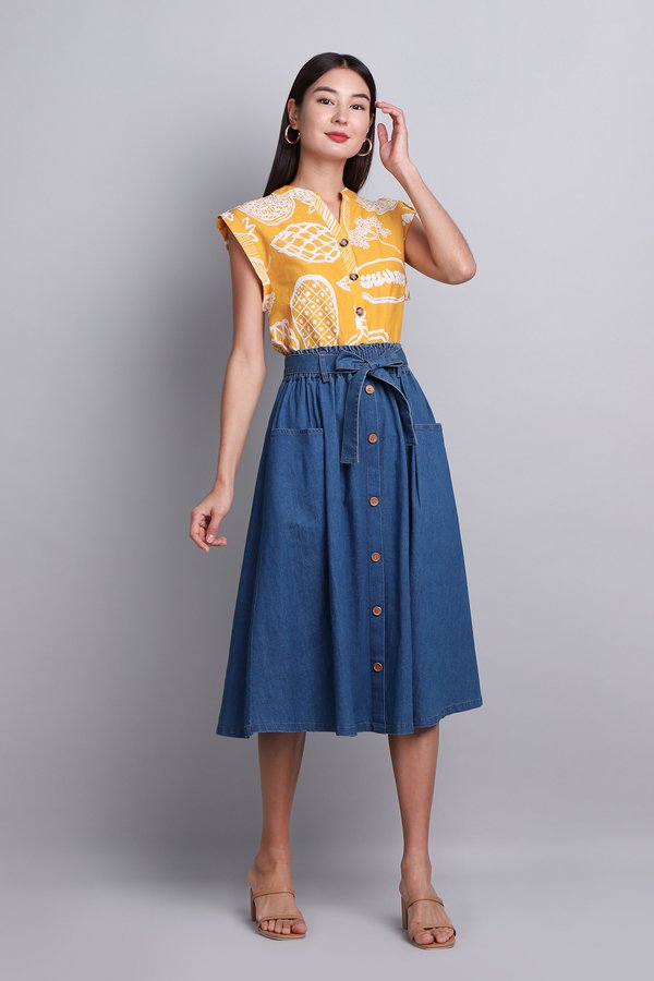 Allegra Skirt In Dark Wash