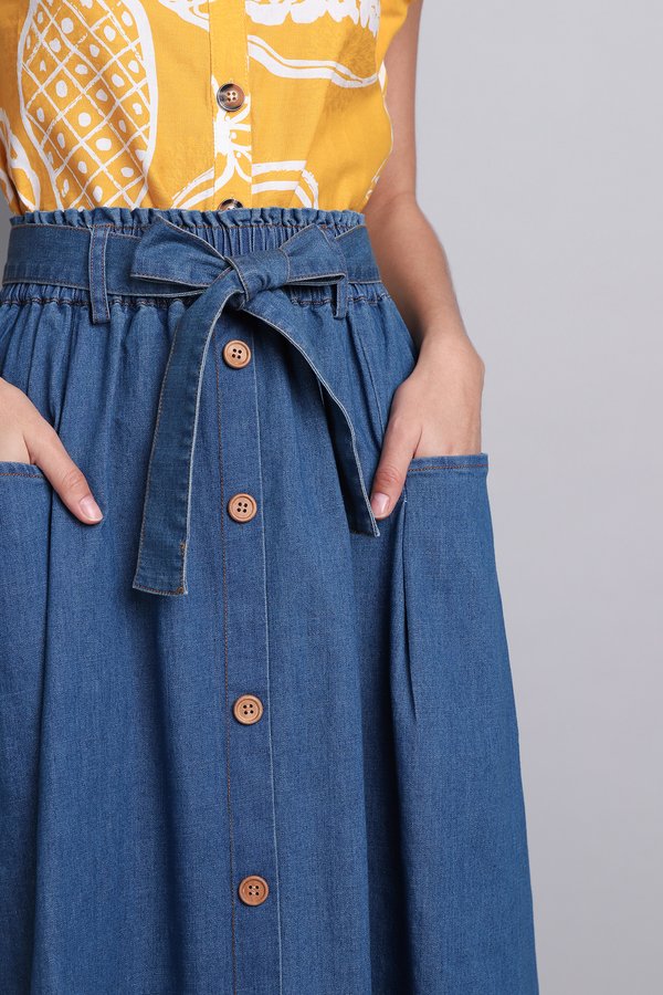 Allegra Skirt In Dark Wash