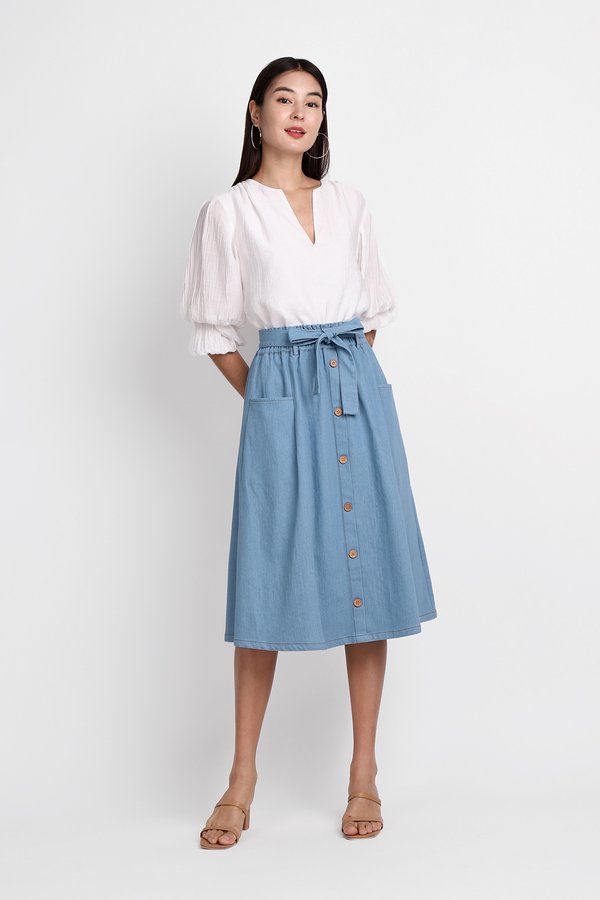 Allegra Skirt In Light Wash
