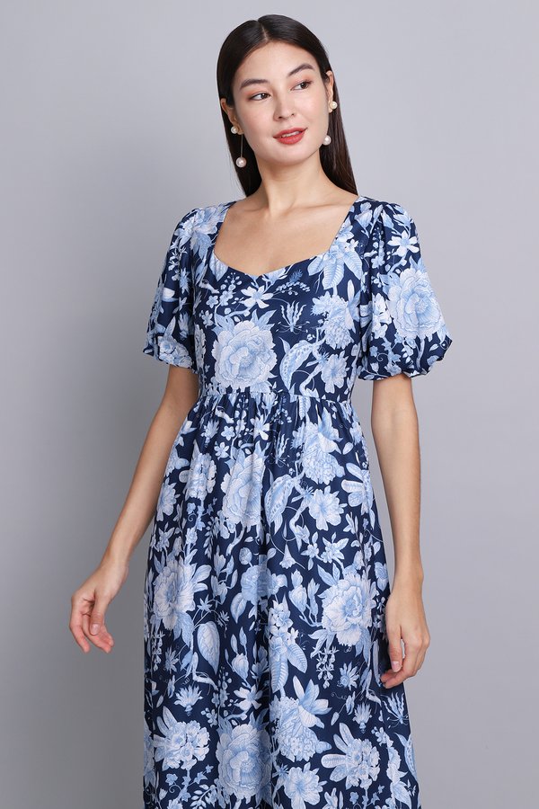 Marina Dress In Blue Porcelain