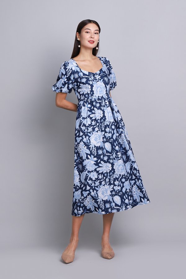 Marina Dress In Blue Porcelain