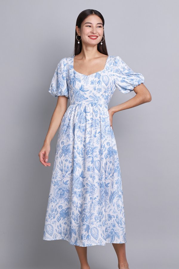 Marina Dress In White Porcelain