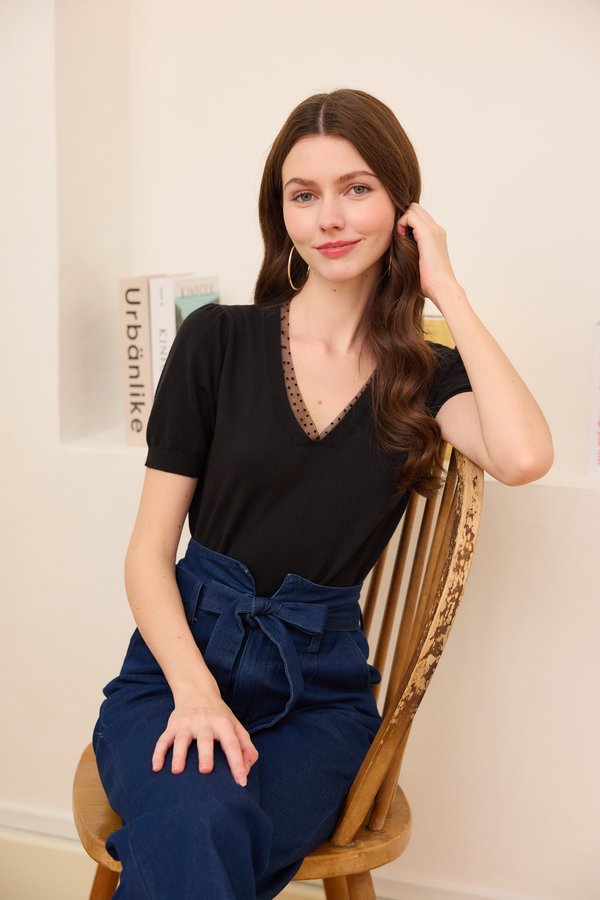Marjorie Top In Classic Black