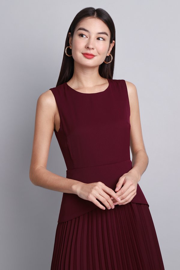 Adrienne Dress In Wine Red