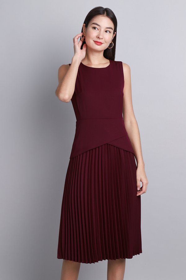Adrienne Dress In Wine Red
