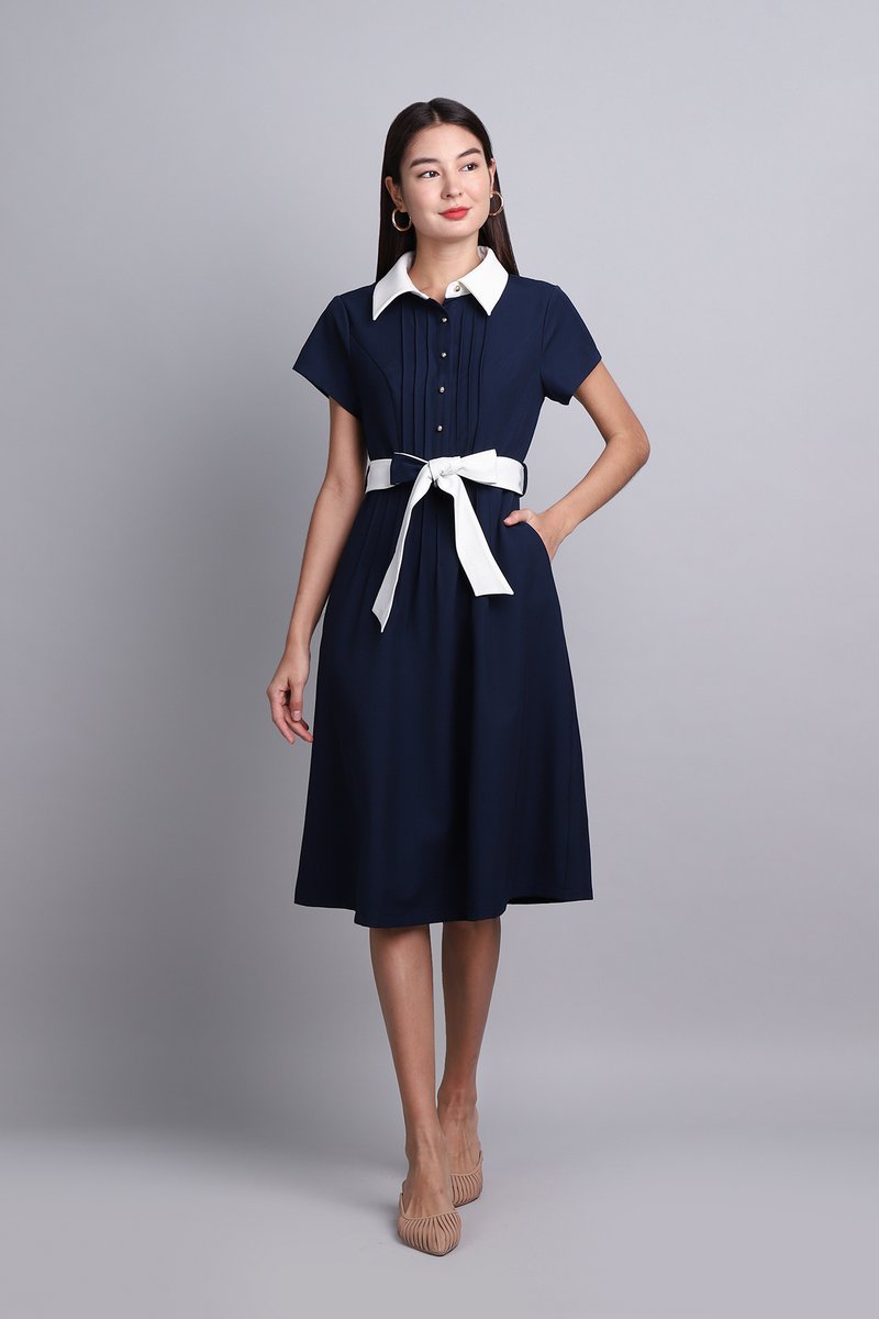 Henley Dress In Navy Blue Kind To Kind