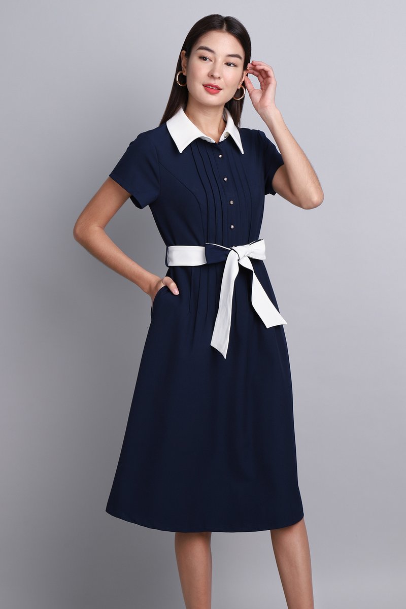 Henley Dress In Navy Blue Kind To Kind