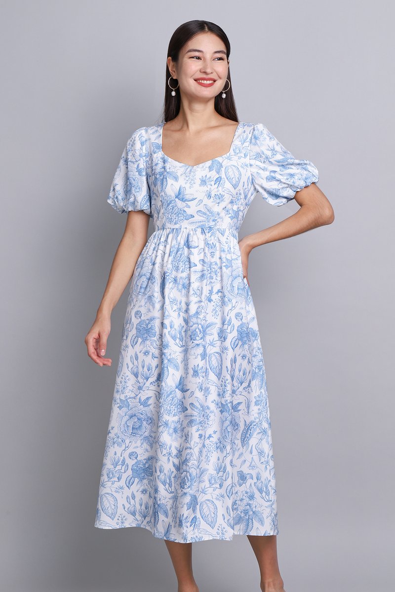 Marina Dress In White Porcelain