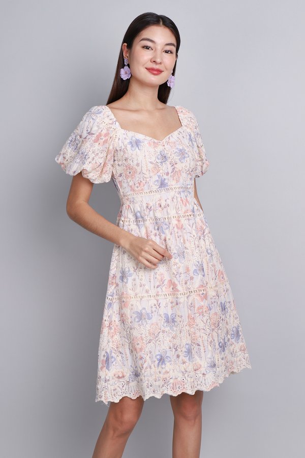 Shannon Dress In Lavender Pink Florals