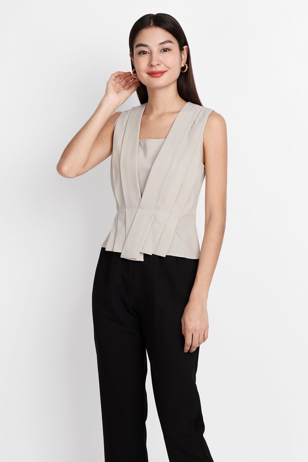 Zoey Top In Light Taupe
