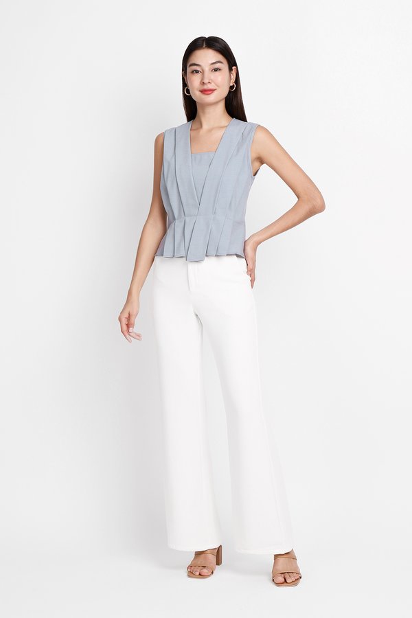 Zoey Top In Muted Sky