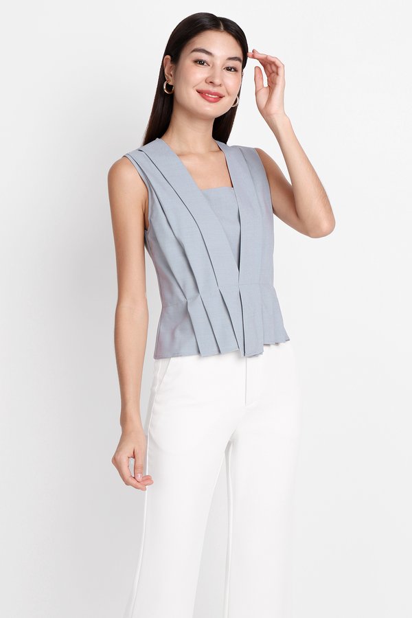 Zoey Top In Muted Sky