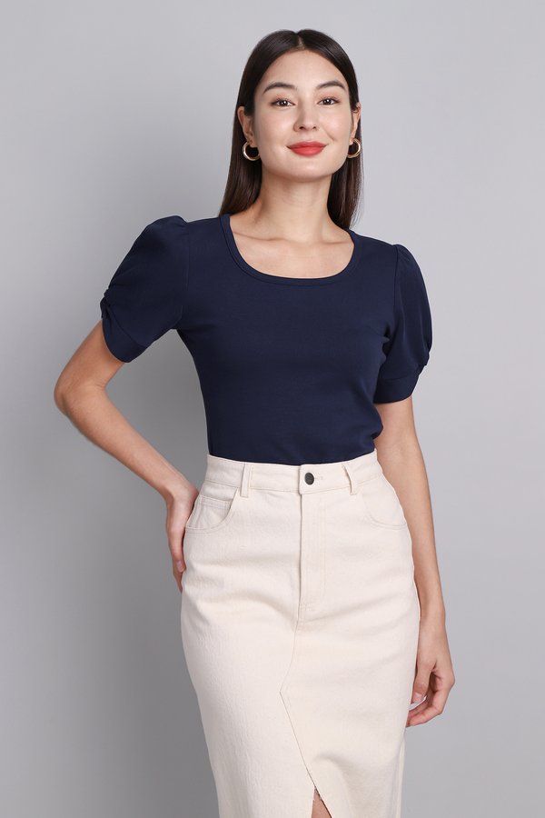 Matilda Top In Navy Blue