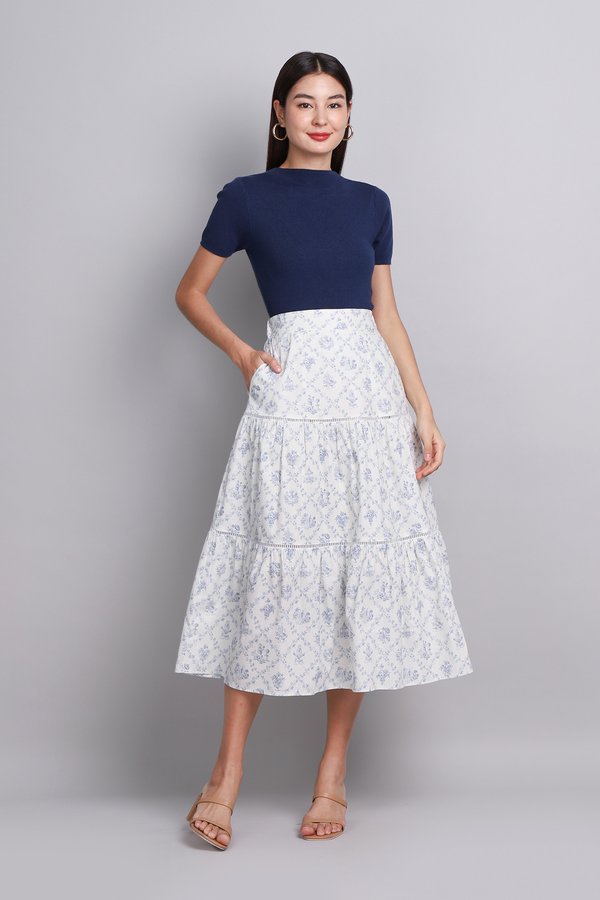 [Backorder] Anette Skirt In Porcelain Florals