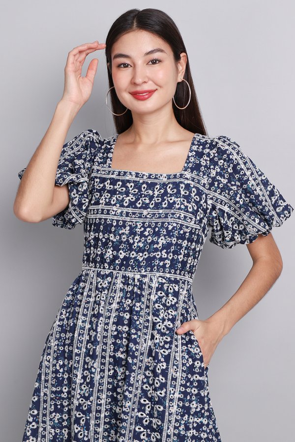 Ida Dress In Blue Florals