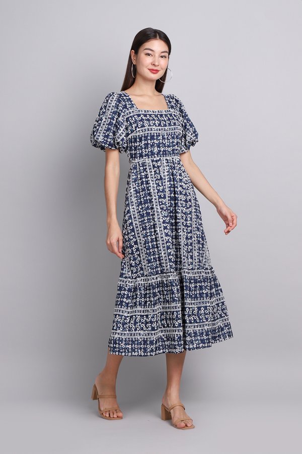 Ida Dress In Blue Florals