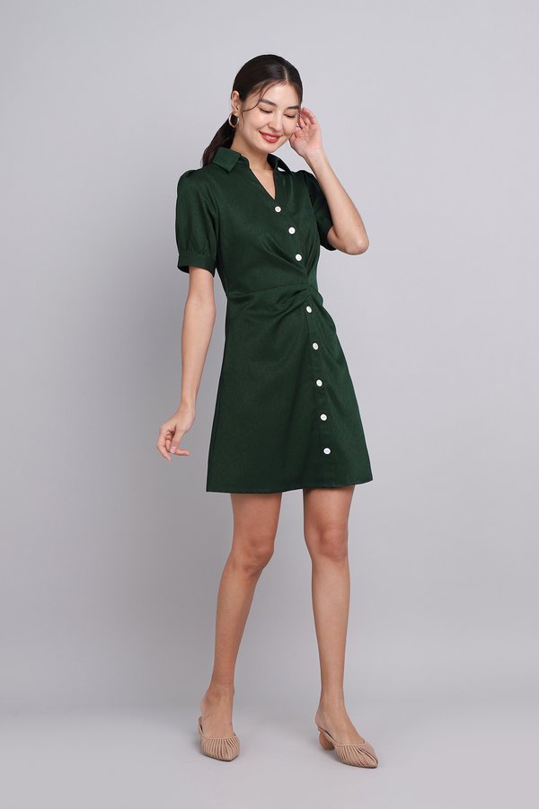 Germaine Dress In Forest Green