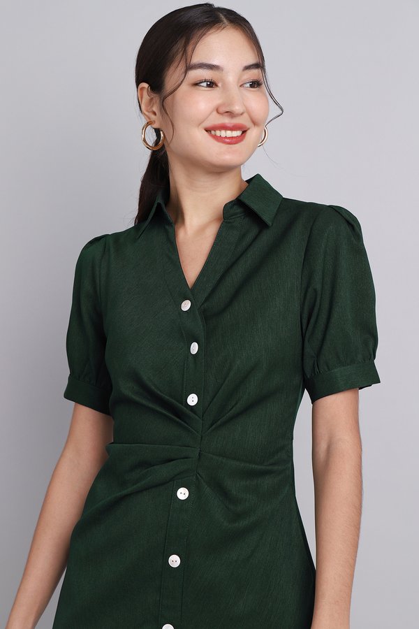Germaine Dress In Forest Green