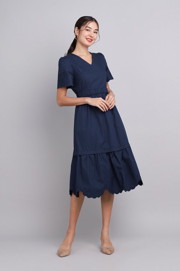 [Backorder] Rosalie Dress In Navy Blue