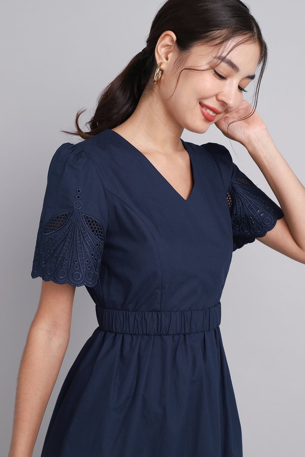 [Backorder] Rosalie Dress In Navy Blue