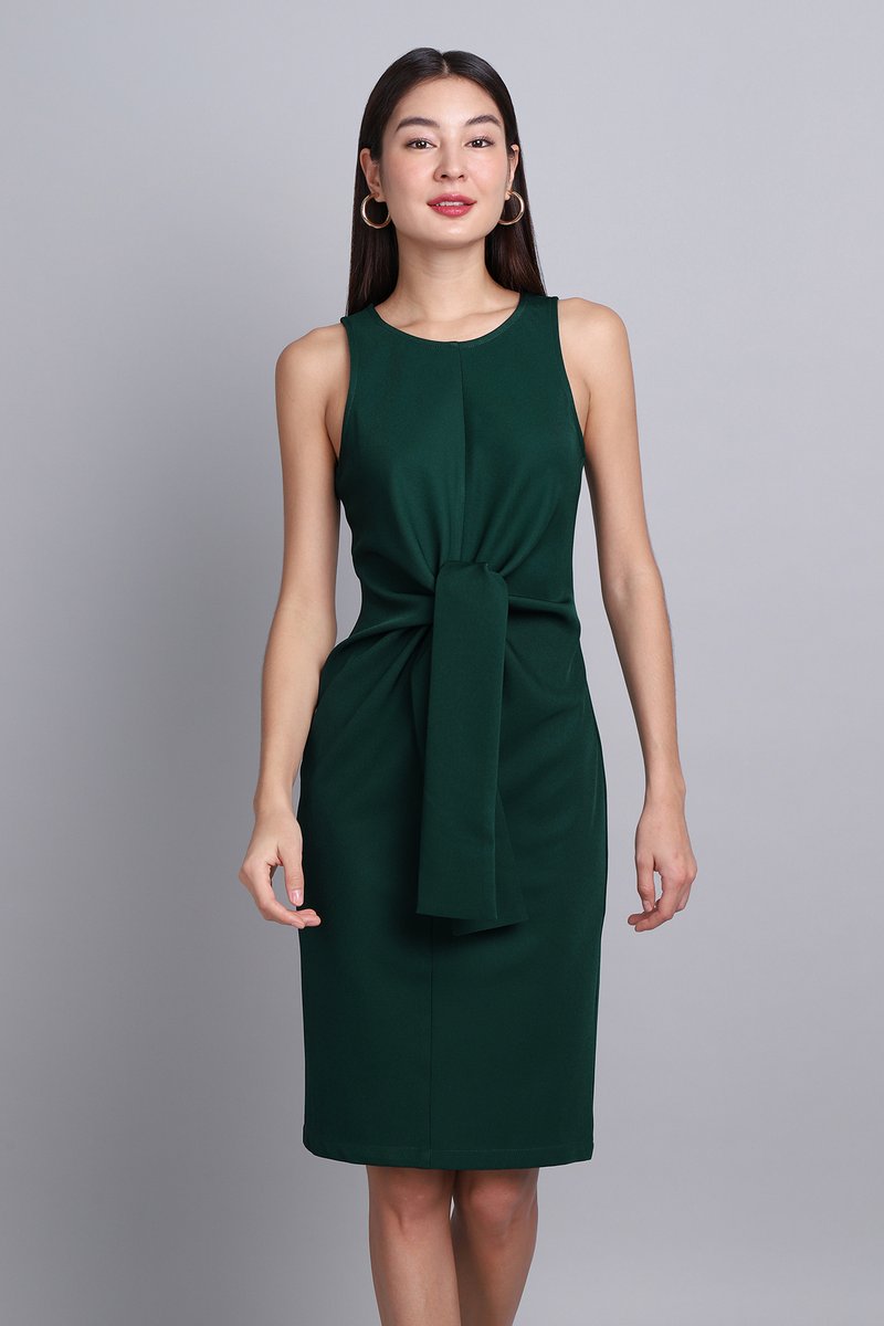 Dora Dress In Forest Green