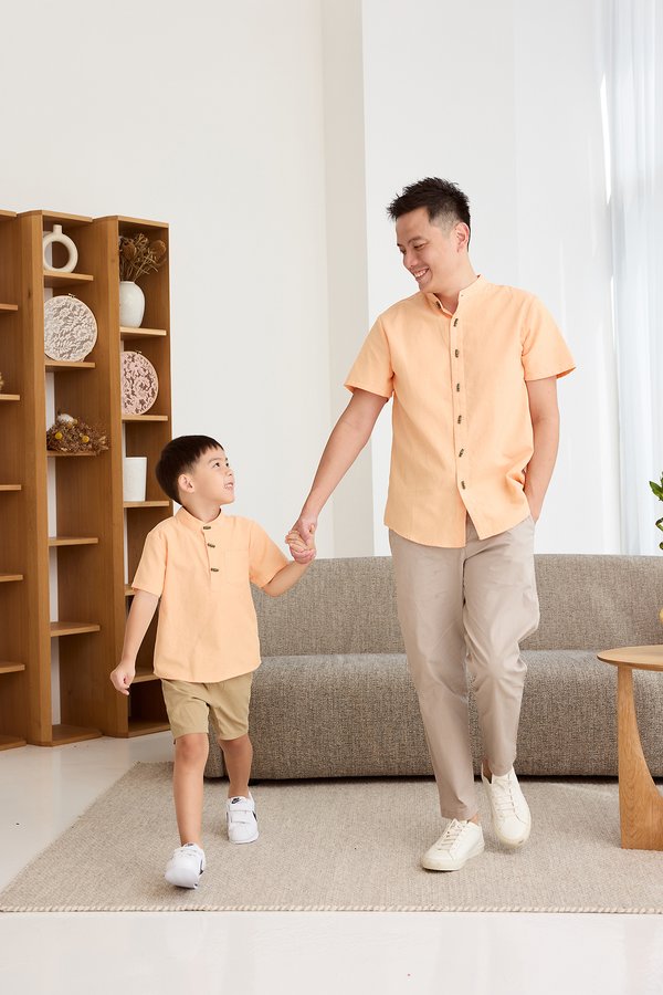Connor Boy Shirt In Tangerine