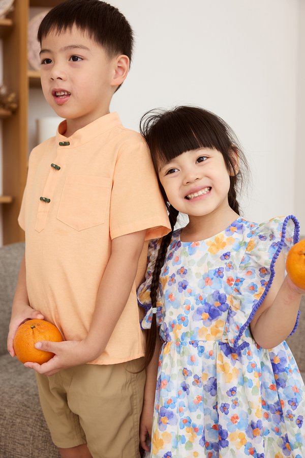 Connor Boy Shirt In Tangerine