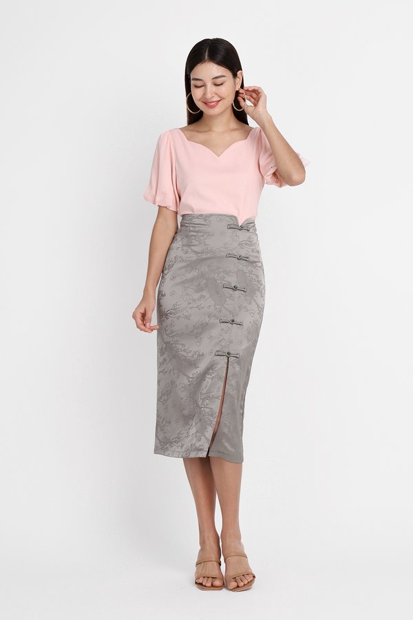 Clover Skirt In Silver Prints