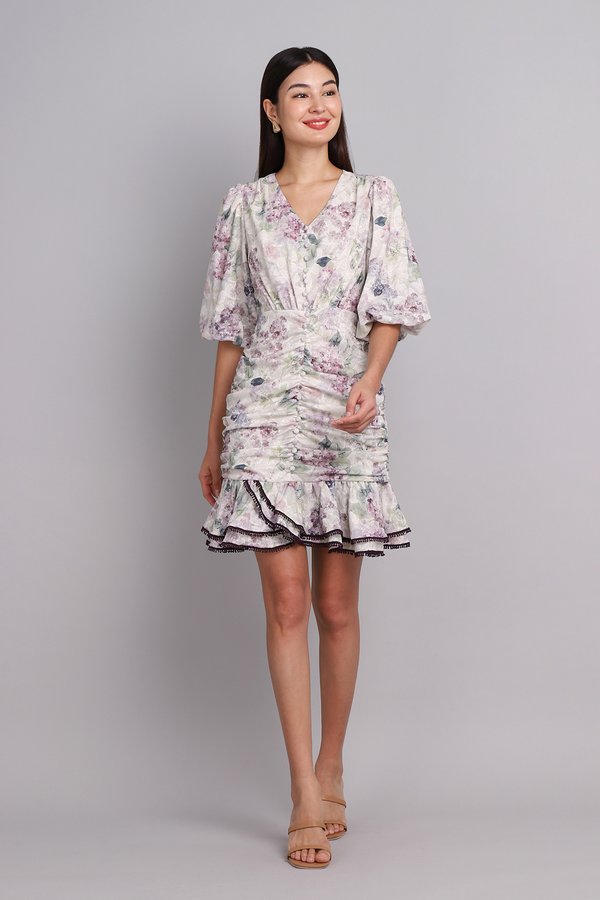 Crystal Dress In Purple Florals