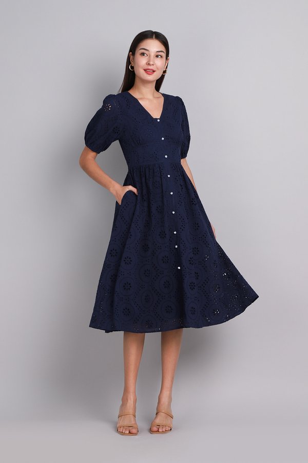 Eden Dress In Navy Blue